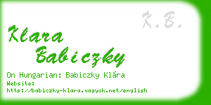 klara babiczky business card